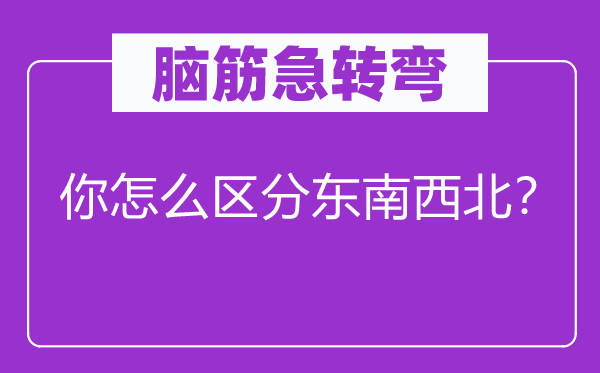 脑子急转弯：你怎样辨别东南东南？