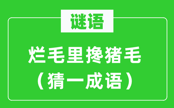 谜语:烂毛里搀猪毛(猜一针言)