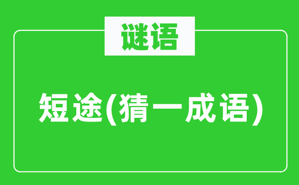 谜语：长途(猜一针言)