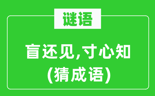 谜语：盲还见,寸衷知(猜针言)