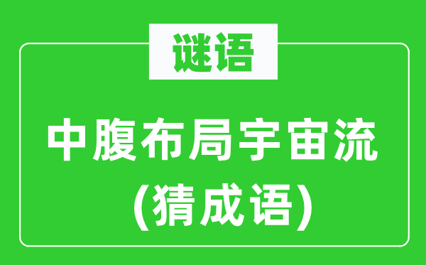 谜语:中腹规划宇宙流(猜针言)