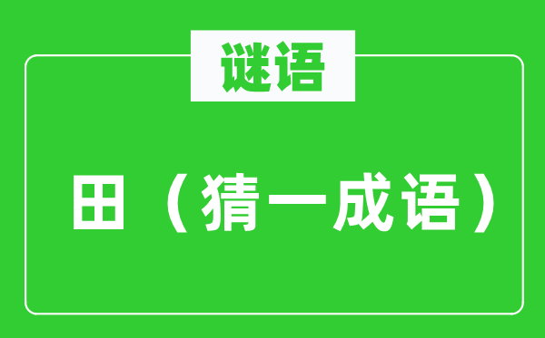 谜语：田（猜一针言）
