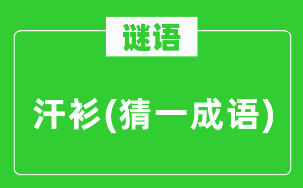 谜语:笠衫(猜一针言)