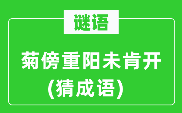 谜语:菊傍重阳未肯开(猜针言)