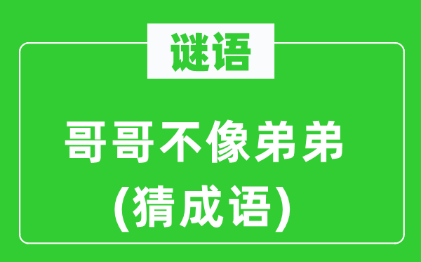 谜语：哥哥不像弟弟(猜针言)