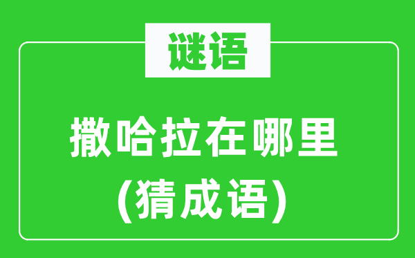 谜语：撒哈拉在那里(猜针言)