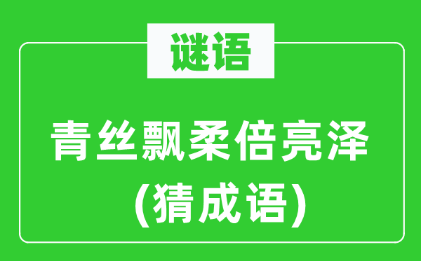 谜语：青丝飘柔倍亮泽(猜针言)