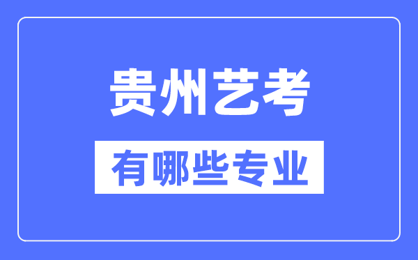 贵州艺考有哪些专业,贵州艺术统考选甚么专业?