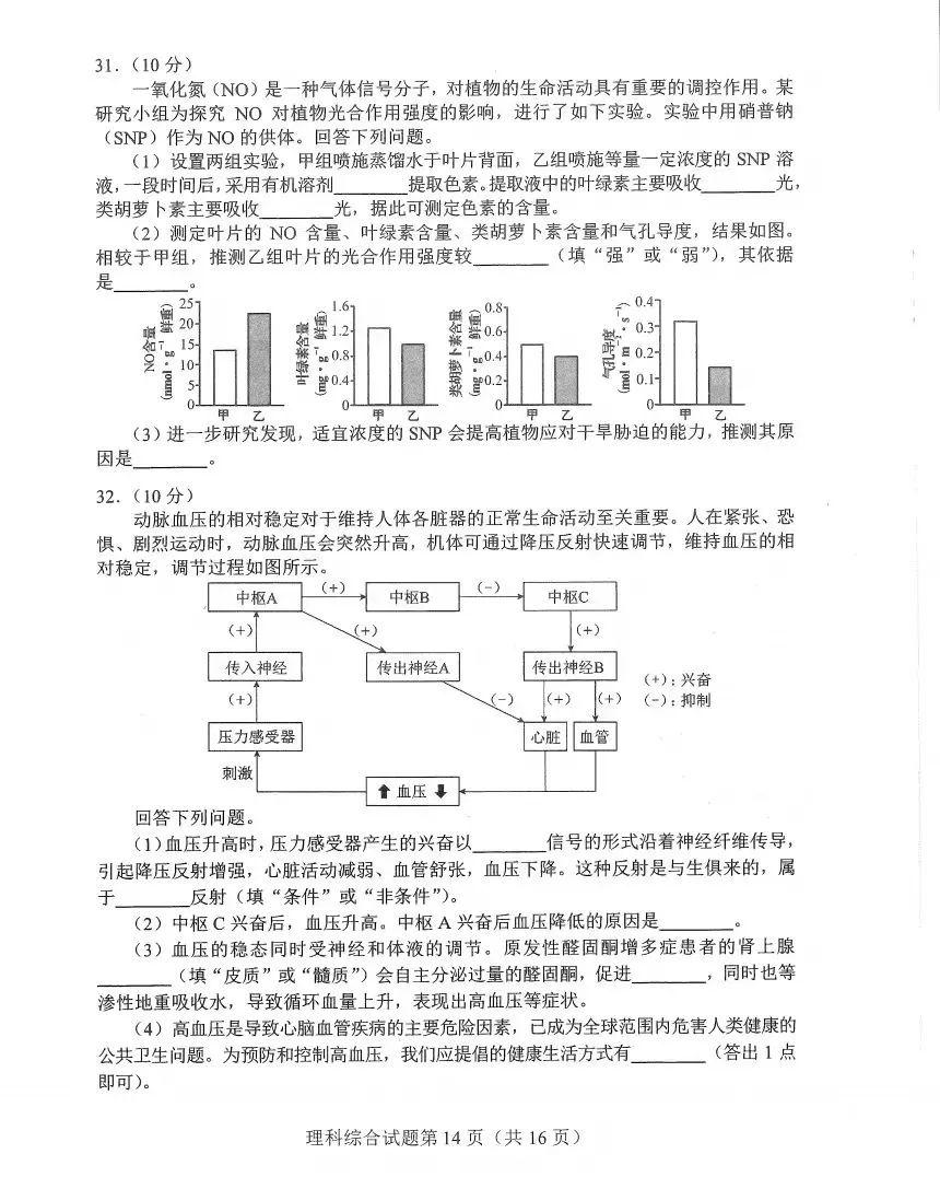 新高考2024九省联考河南理综试卷及谜底剖析