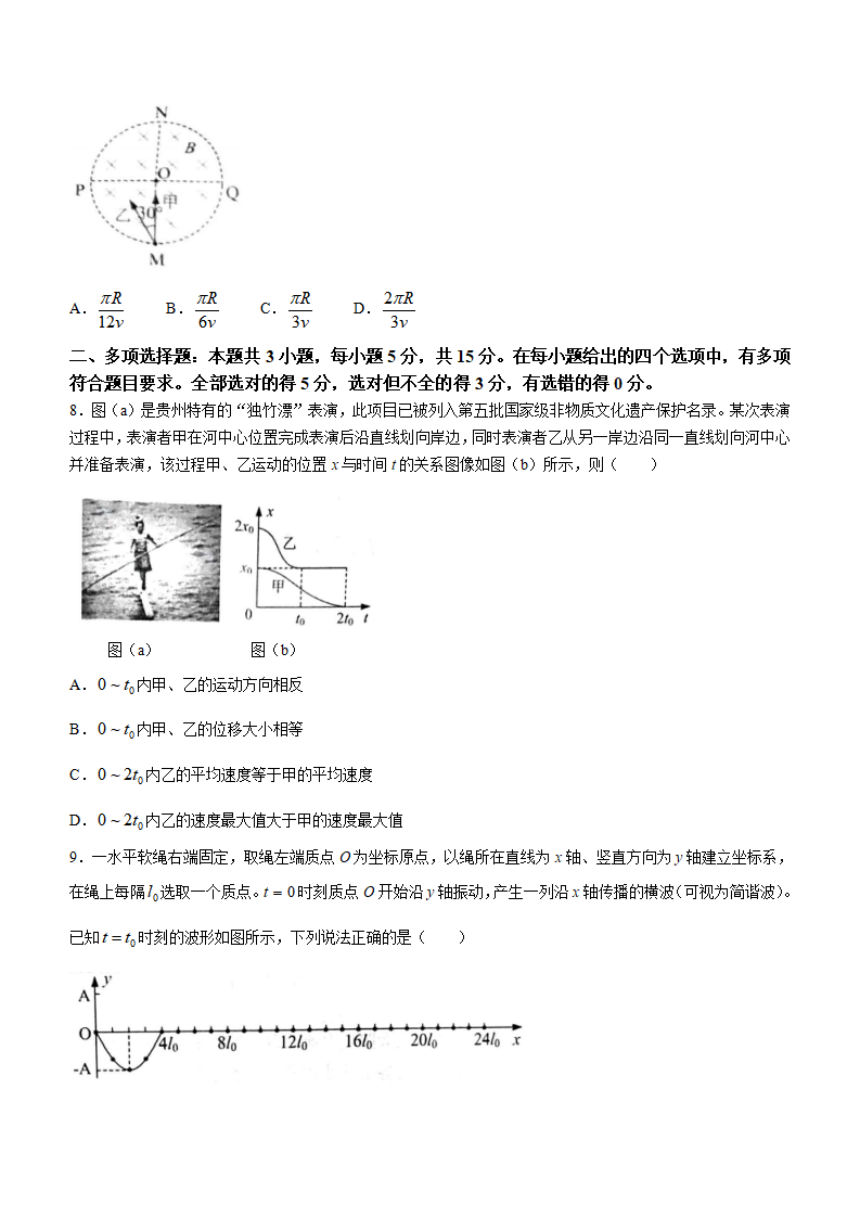 新高考2024九省联考物理试卷及谜底剖析