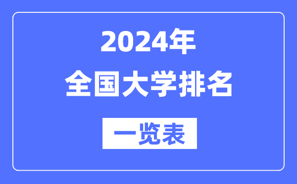 2024最新天下大学排名一览表（前100名）