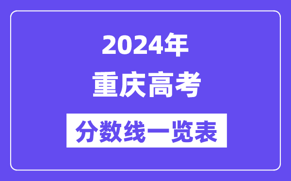 2024年重庆高考分数线一览表(含一本,二本,专科分数线)