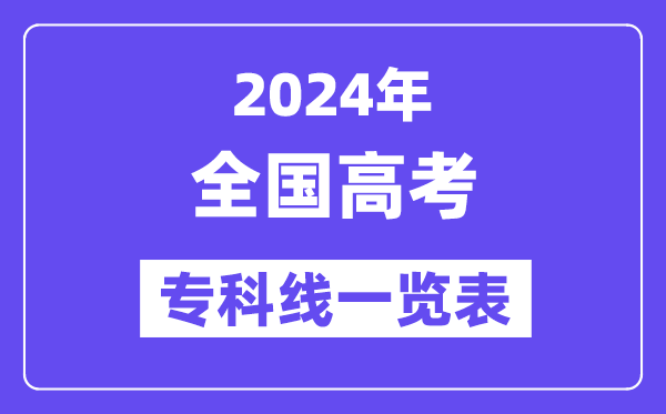 2024年天下高考专科分数线一览表(各省市积年专科线汇总)