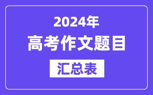 2024天下高考作文标题问题汇总表（7套卷完全版）