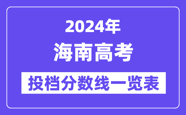 2024年海南高考投档分数线一览表(一本、二本、专科)