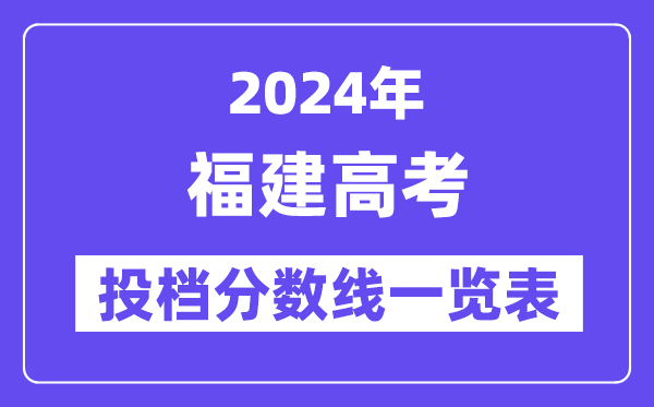 2024年福建高考投档分数线一览表（本科、专科、物理、汗青）