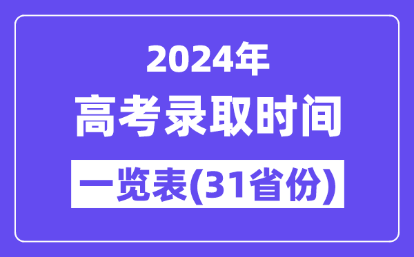 2024年天下各地高考登科时辰一览表(31省市汇总)