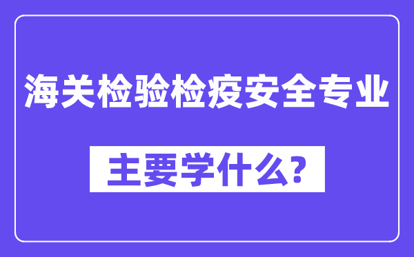 海关查验检疫宁静专业首要学甚么？附海关查验检疫宁静专业课程目次
