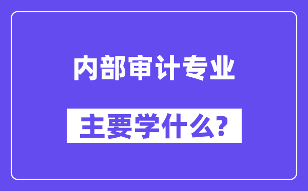 外部审计专业首要学甚么?附外部审计专业课程目次