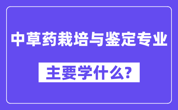 中草药种植与判定专业首要学甚么？附中草药种植与判定专业课程目次