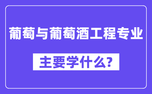 葡萄与葡萄酒工程专业首要学甚么？附葡萄与葡萄酒工程专业课程目次