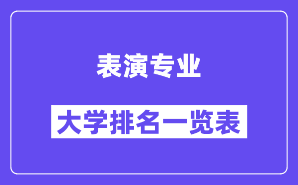 天下扮演专业大学排名一览表（最新排行榜）
