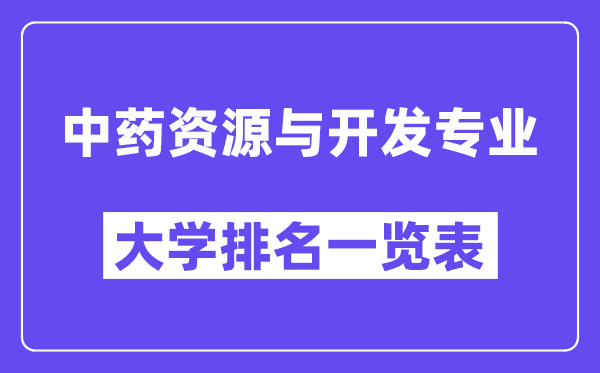天下中药资本与开辟专业大学排名一览表(最新排行榜)