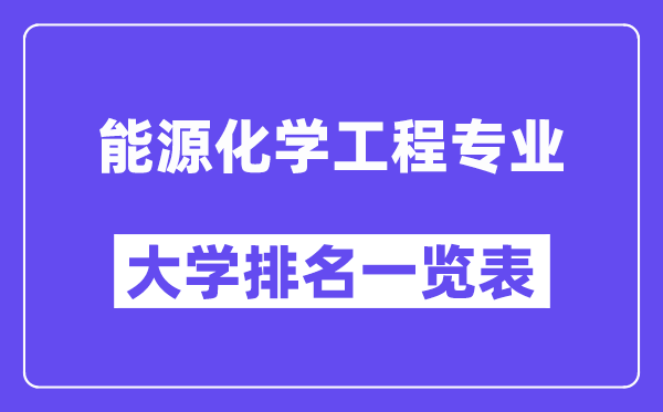 天下动力化学工程专业大学排名一览表(最新排行榜)