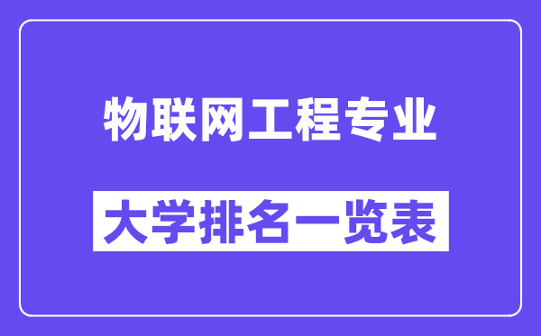 天下物联网工程专业大学排名一览表（最新排行榜）