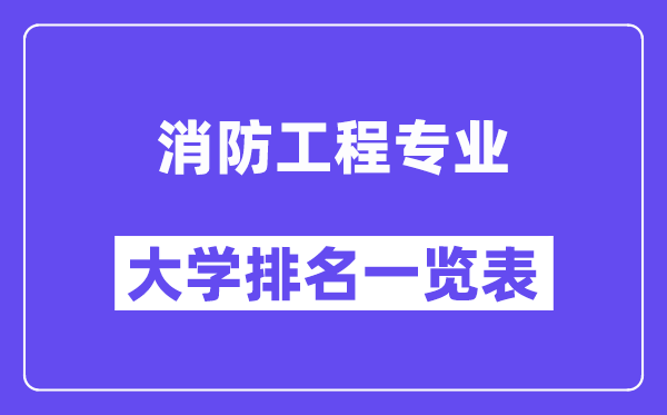 天下消防工程专业大学排名一览表（最新排行榜）
