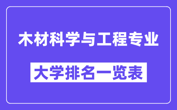 天下木料迷信与工程专业大学排名一览表（最新排行榜）