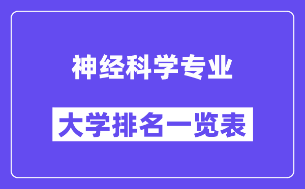 天下神经迷信专业大学排名一览表（最新排行榜）