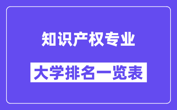 天下常识产权专业大学排名一览表（最新排行榜）