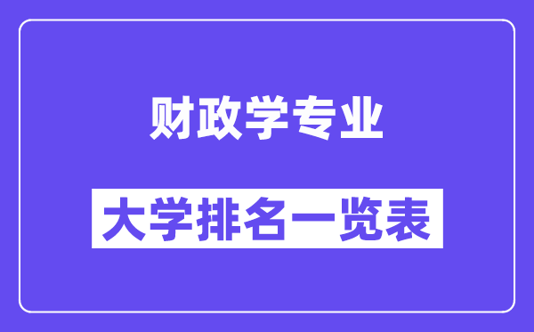 天下财务学专业大学排名一览表(最新排行榜)