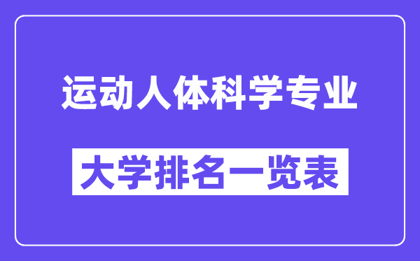 天下活动人体迷信专业大学排名一览表（最新排行榜）