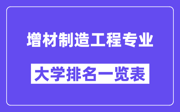 天下增材制作工程专业大学排名一览表（最新排行榜）