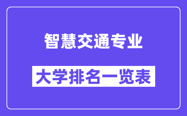 天下聪明交通专业大学排名一览表（最新排行榜）
