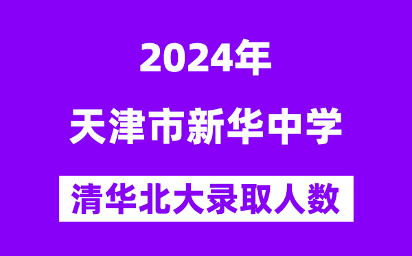 2024年天津市新华中学考入清华北大人数是几多？附积年分数线
