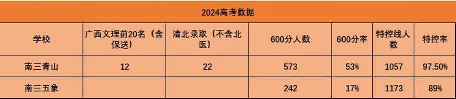 2024年南宁三中考入清华北大人数是几多?附积年分数线