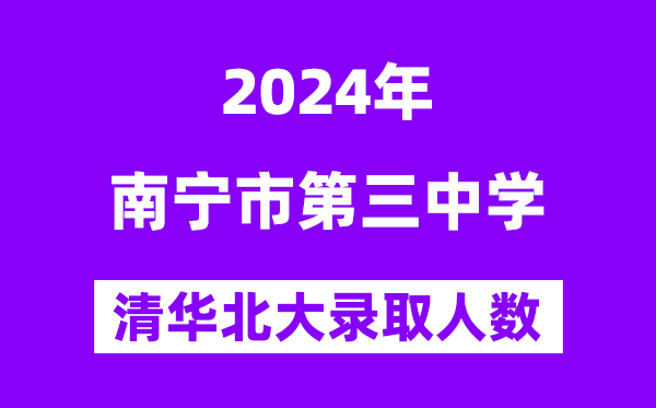 2024年南宁三中考入清华北大人数是几多?附积年分数线