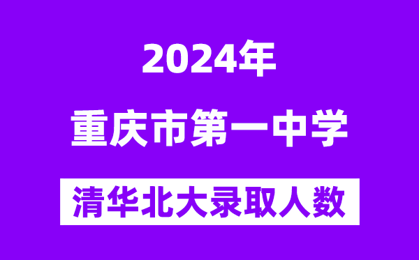 2024年重庆一中考入清华北大人数是几多?附积年分数线