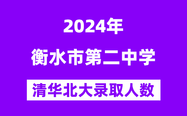 2024年衡水二中考入清华北大人数是几多?附积年分数线