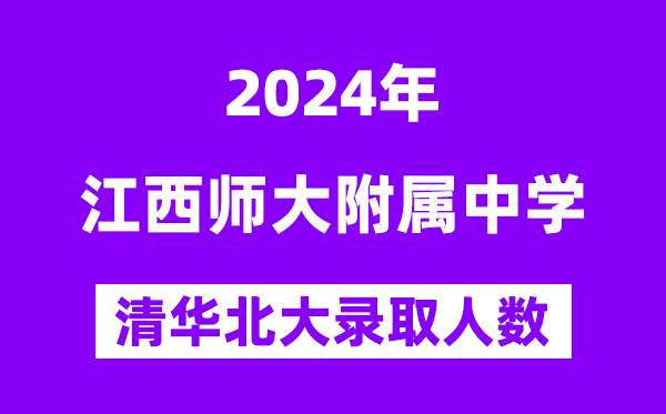 2024年江西师大附中考入清华北大人数是几多？附积年分数线