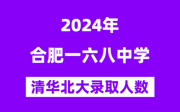 2024年合肥一六八中学考入清华北大人数是几多？附积年分数线
