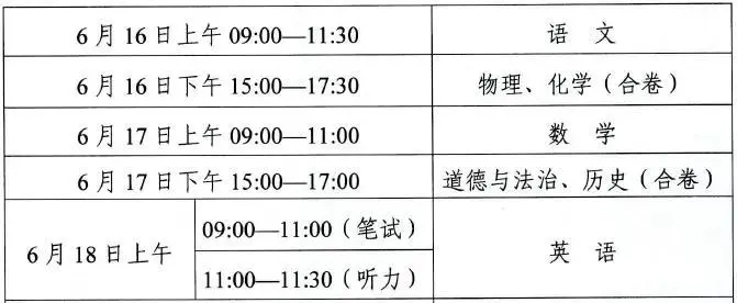 2026年甘肃中考时候及详细科目时候支配一览表(14市州完全版)