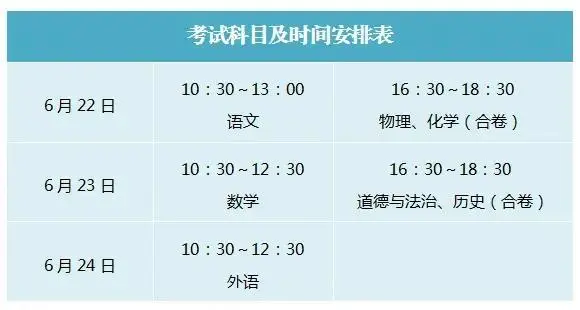 2026年新疆中考时候及详细科目时候支配一览表(完全版)