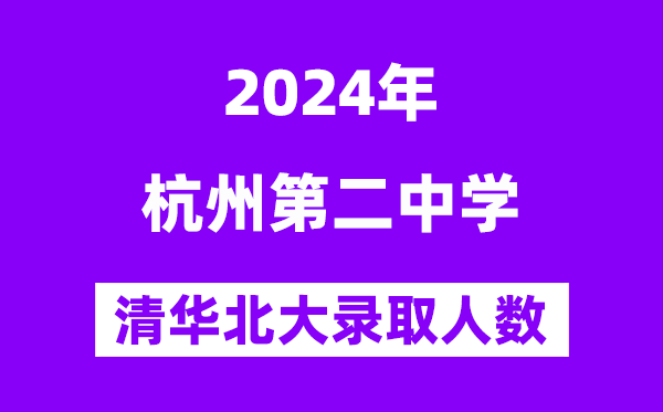 2024年杭州二中考入清华北大人数是几多？附积年分数线