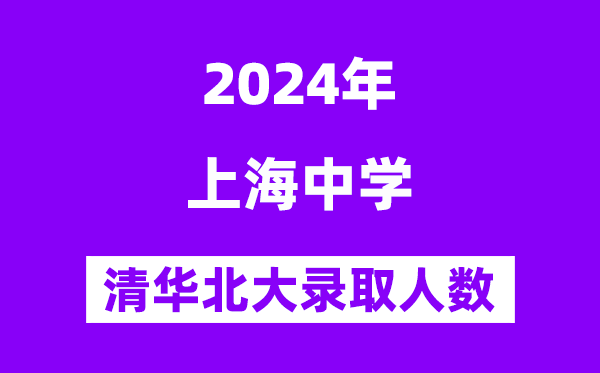 2024年上海中学考入清华北大人数是几多？附积年分数线