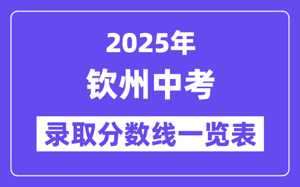 2025年钦州中考各高中登科分数线一览表
