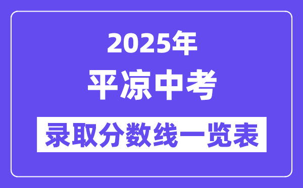 2025年平凉中考各高中登科分数线一览表
